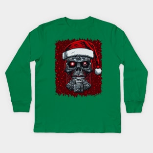Robo-Zombie Santa Kids Long Sleeve T-Shirt